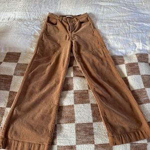 7 for All Mankind Brown Corduroy Wide Leg Crop Pant